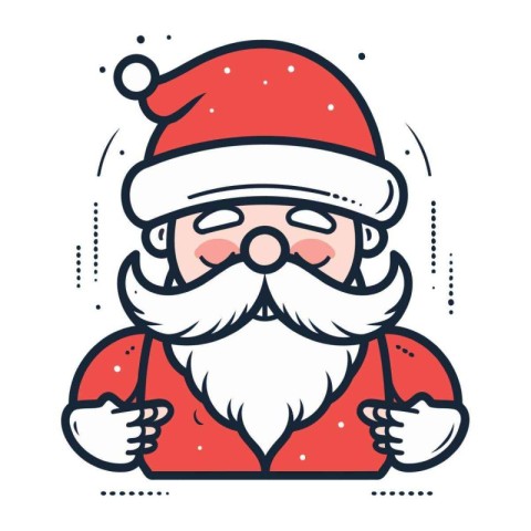 Santa Claus. Christmas and New Year vector illustration in line