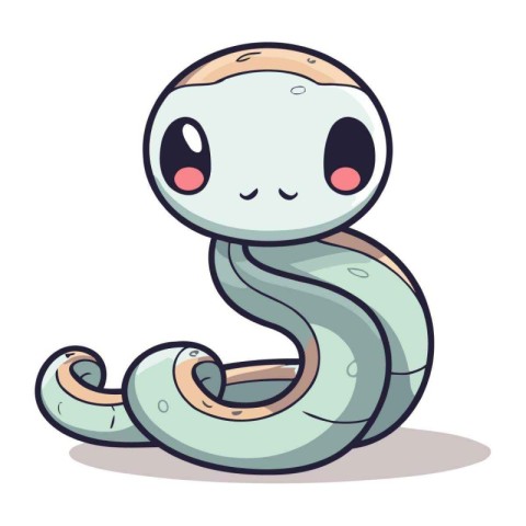 Cute cartoon snake. Vector illustration isolated on a white back