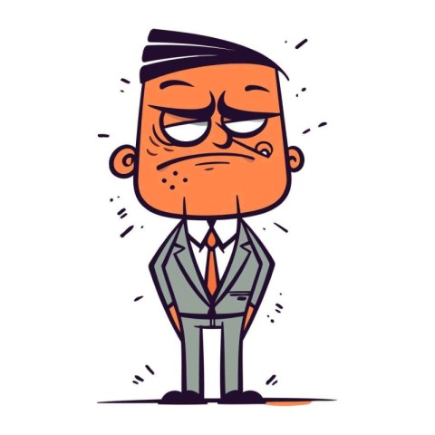 Angry businessman. Vector illustration in cartoon style. Isolate