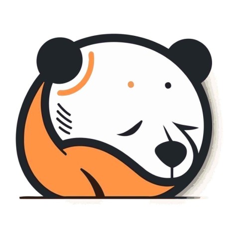 Panda bear icon. Vector illustration of a cute polar bear.