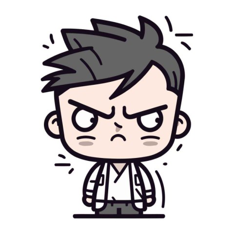 Angry Cartoon Man Vector Illustration. Businessman Cartoon Chara