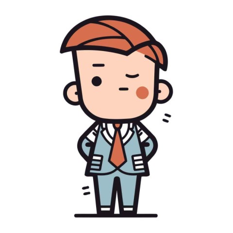 Cute Businessman Cartoon Vector Illustration. Businessman Charac