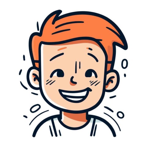 Smiling face of a young man with red hair. Vector illustration