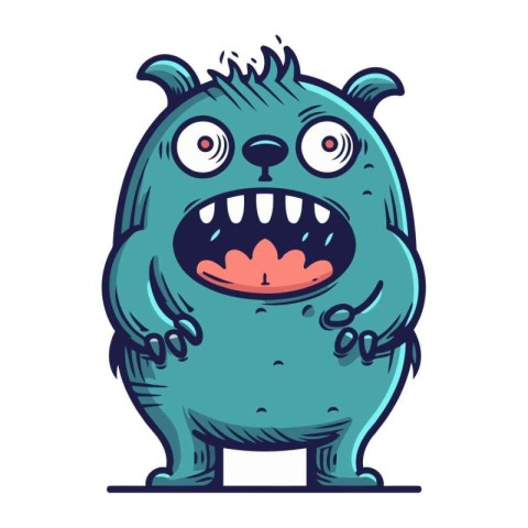 Cartoon monster. Vector illustration of funny monster. Cartoon m