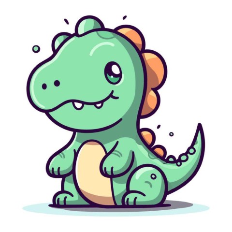 Cute Cartoon Dinosaur Vector Illustration. Cute Baby Dinosaur Ch