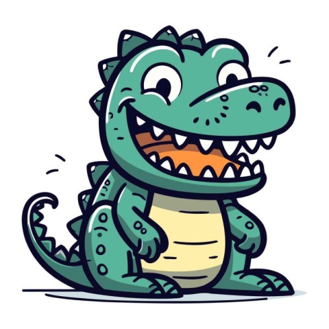 Cartoon crocodile. Vector illustration of a cute cartoon crocodi