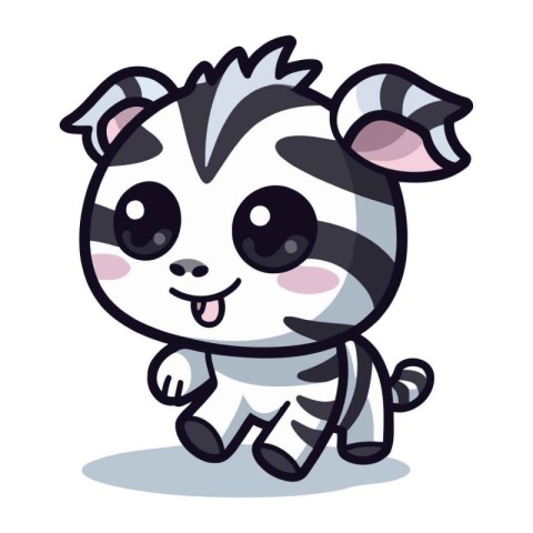 Cute zebra cartoon character vector illustration. Cute zebra mas