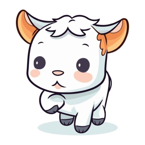 Cute cartoon cow isolated on a white background. Vector illustra