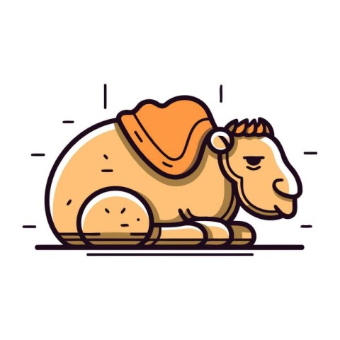 Camel icon in flat style. Vector illustration on white backgroun