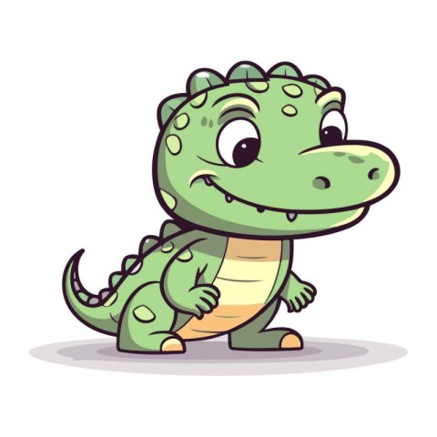 Cute crocodile cartoon character. Vector illustration isolated o