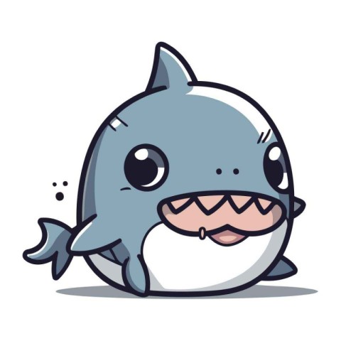 Cute shark character cartoon vector illustration. Cute shark mas