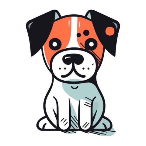 Cute cartoon dog vector illustration. Hand drawn doodle.