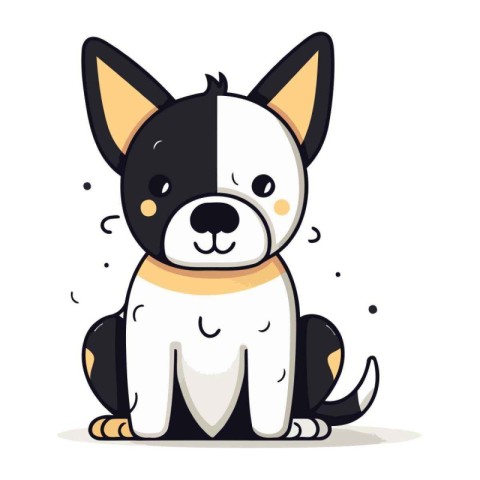 Cute cartoon dog. Vector illustration in a flat style on a white