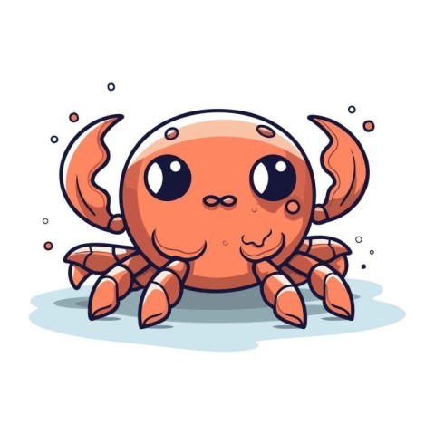 Cute cartoon crab. Vector illustration isolated on a white backg