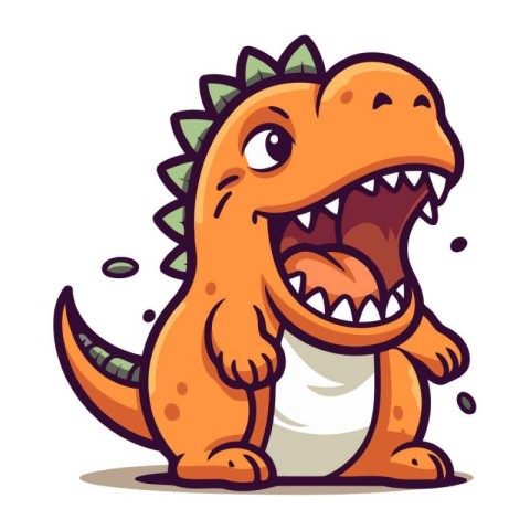 Cute cartoon dinosaur. Vector illustration isolated on a white b