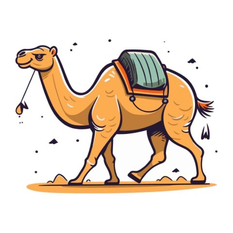 Camel. Vector illustration in cartoon style on a white backgroun