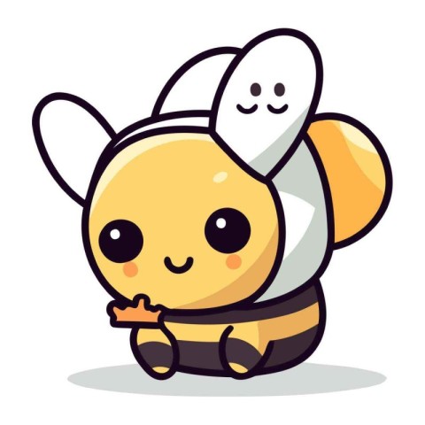 cute bee cartoon design. vector illustration eps10 graphic.