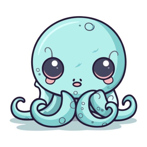 Cute octopus character cartoon vector illustration. Cute octopus