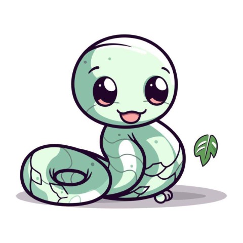 Cute cartoon snake. Vector illustration isolated on a white back