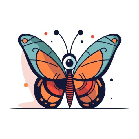 Butterfly vector illustration. Colorful flat design. Isolated on