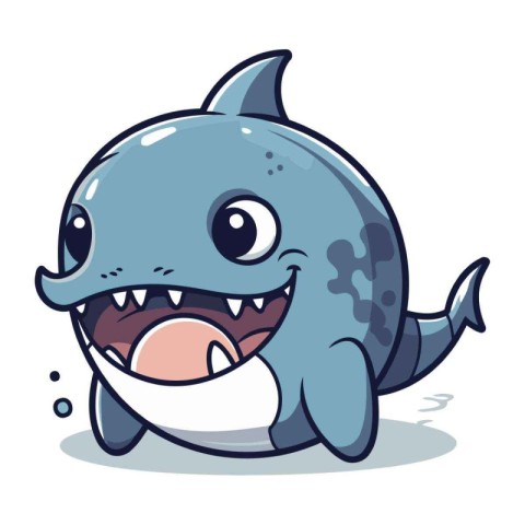 Shark character design. Cute cartoon shark. Vector illustration.