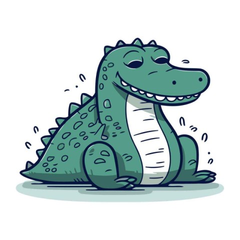 Cute crocodile. Vector illustration of a cartoon crocodile.