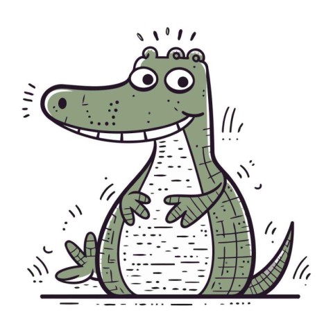 Crocodile. Cute cartoon character. Vector illustration.