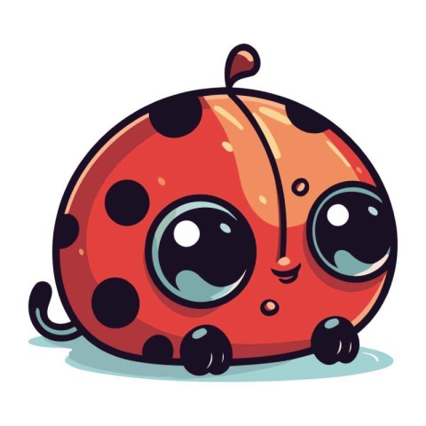 Cute cartoon ladybug. Vector illustration isolated on white back