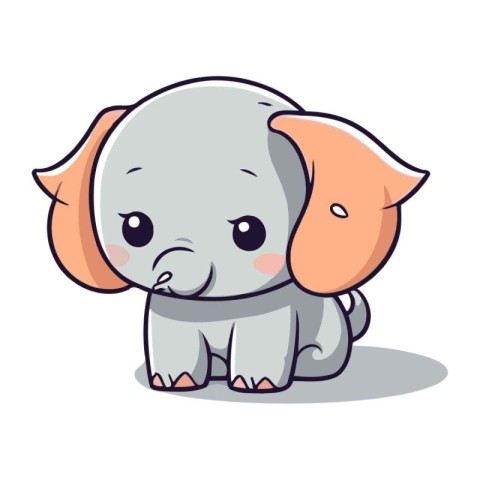 Cute baby elephant character vector illustration design. Cute ca