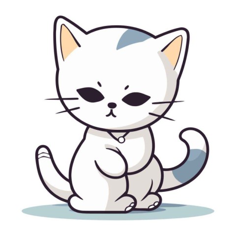 Cute cat cartoon vector illustration. Cute cartoon cat vector il