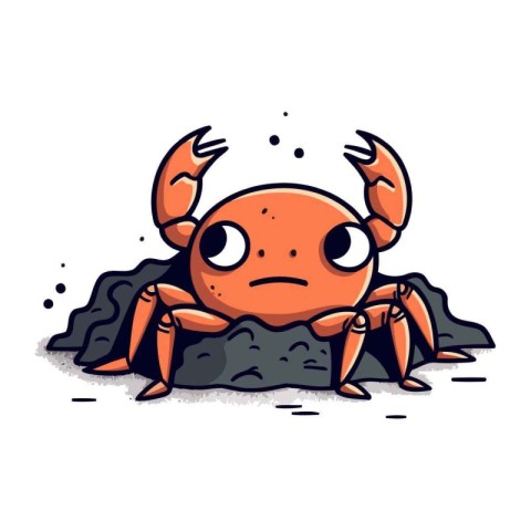 Cute cartoon crab. Vector illustration isolated on a white backg