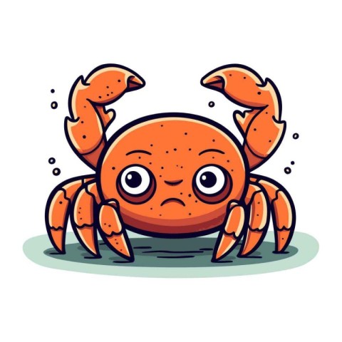 Cute cartoon crab. Vector illustration. Isolated on white backgr