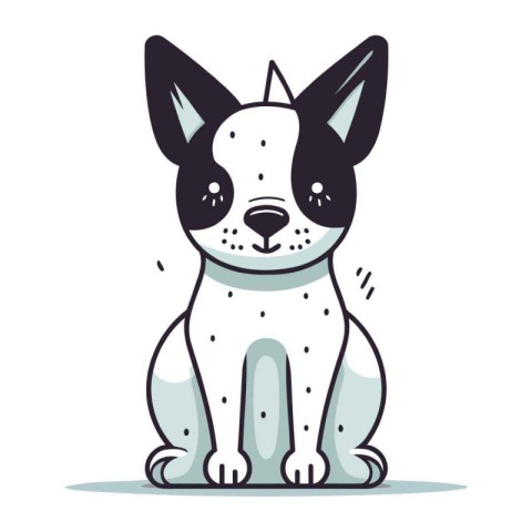 Cute french bulldog. Vector illustration in a flat style.