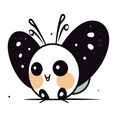 Cute cartoon butterfly. Vector illustration isolated on a white