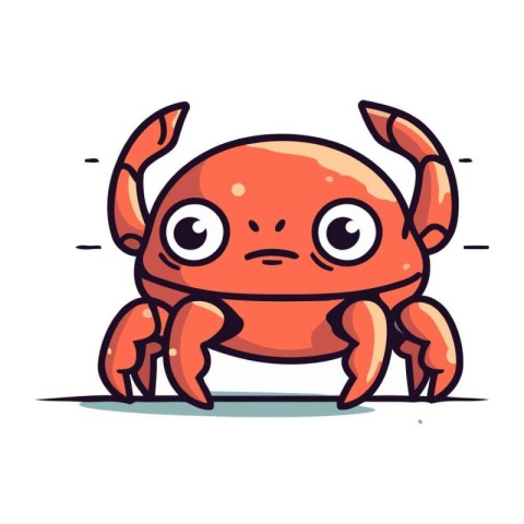 Crab cartoon character. Vector illustration of a cute cartoon cr