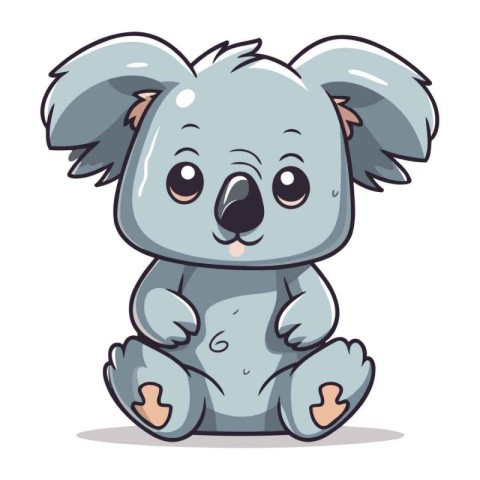 Cute koala cartoon character. Vector illustration of a cute koal