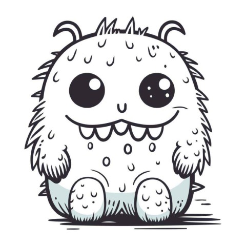 Cute cartoon monster. Vector illustration isolated on a white ba