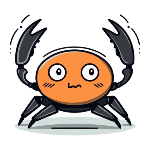 Funny cartoon crab. Vector illustration of a funny crab characte