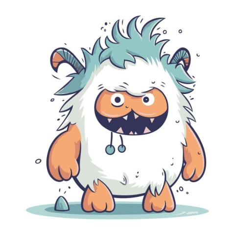 Funny cartoon monster. Vector illustration isolated on a white b