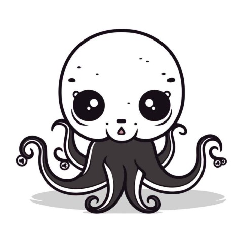 Cute Octopus Cartoon Mascot Character Vector Illustration.