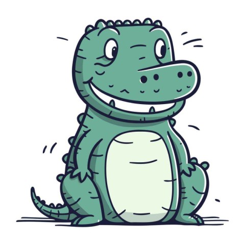 Cartoon crocodile. Vector illustration of a cute crocodile.