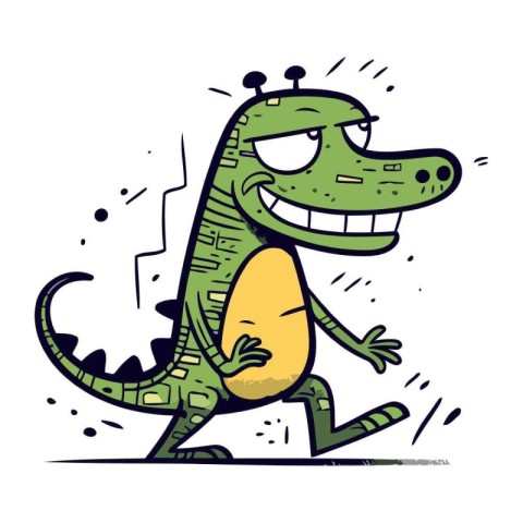 Cartoon crocodile. Vector illustration of a funny crocodile.