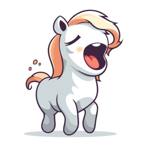 Cute cartoon horse isolated on a white background. Vector illust