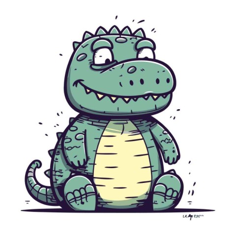 Cartoon crocodile. Vector illustration of a funny crocodile.