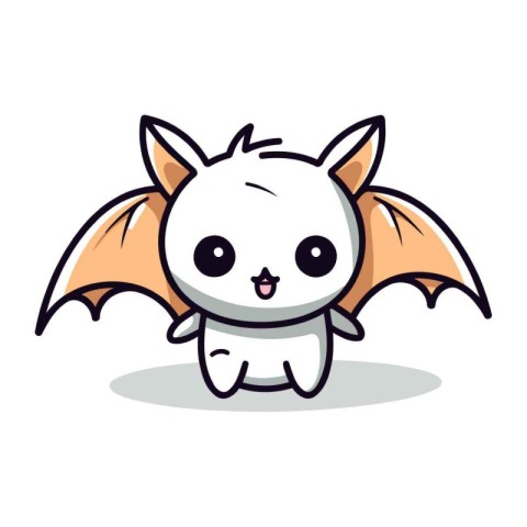 Cute bat character vector illustration. Cartoon style isolated o