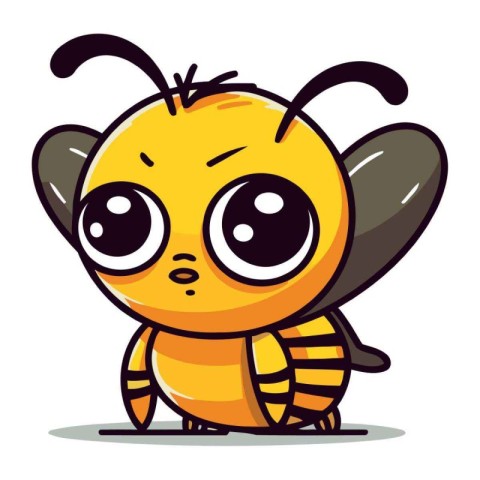 Cute cartoon bee. Vector illustration of a cute cartoon bee.