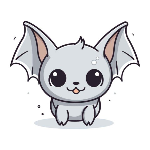 Cute Bat Cartoon Mascot Character. Vector Illustration.