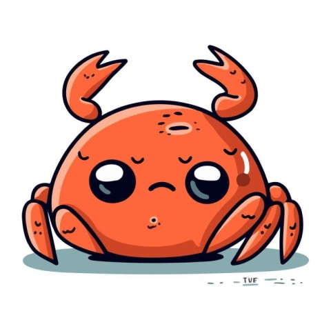 Cute cartoon crab. Vector illustration isolated on a white backg