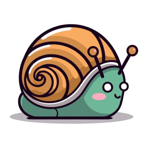 Snail cute animal character cartoon icon design. Vector illustra