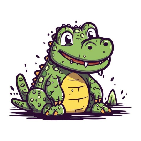 Cute crocodile cartoon. Vector illustration of a cute crocodile.